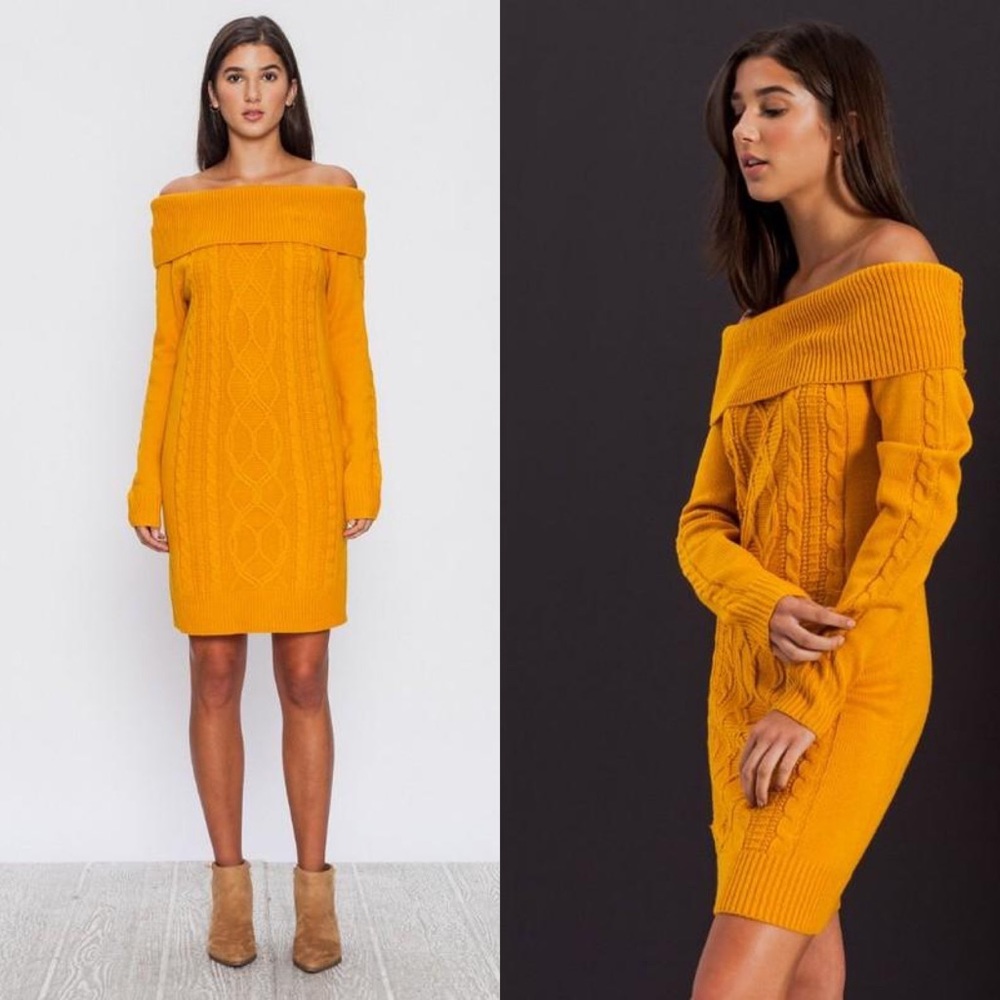 Mustard sweater dress - flying tomato new!